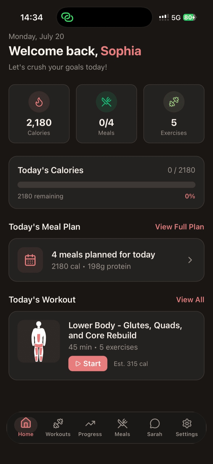 HerShape — Meal and workout plans that adapt to her cycle.